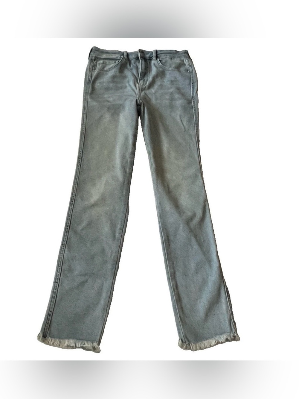 Free People We The Free High Rise Skinny Frayed Cuffs Stretch Blue Jeans Size 27